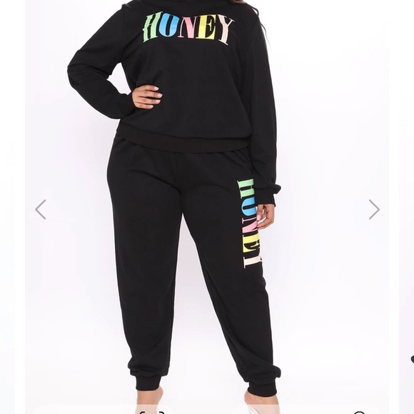 Fashion Nova Pants - Sweat suit says honey